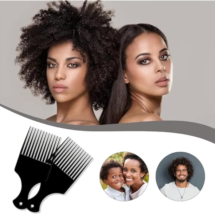 Plastic Afro Comb for Curly Hair - Multi Color - Image 4